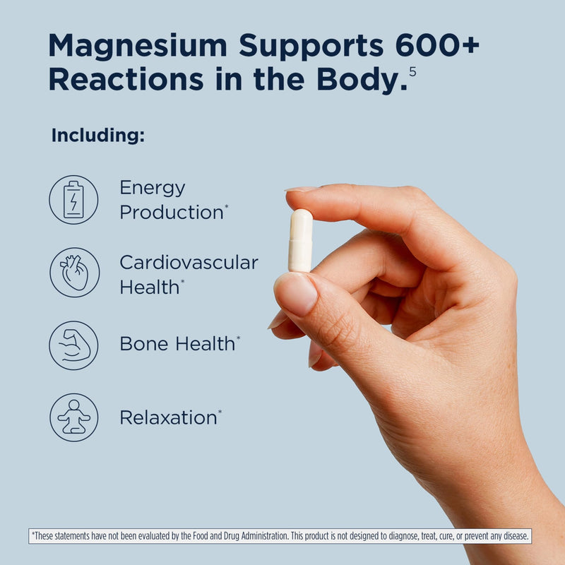 Designs for Health Magnesium Glycinate Complex - High Absorption, Patented Magnesium Complex - Promotes Calm Sleep, Energy, Bone & Heart Health, and Immune Support - Vegan, Gluten Free (60 Capsules) 60 Count (Pack of 1)