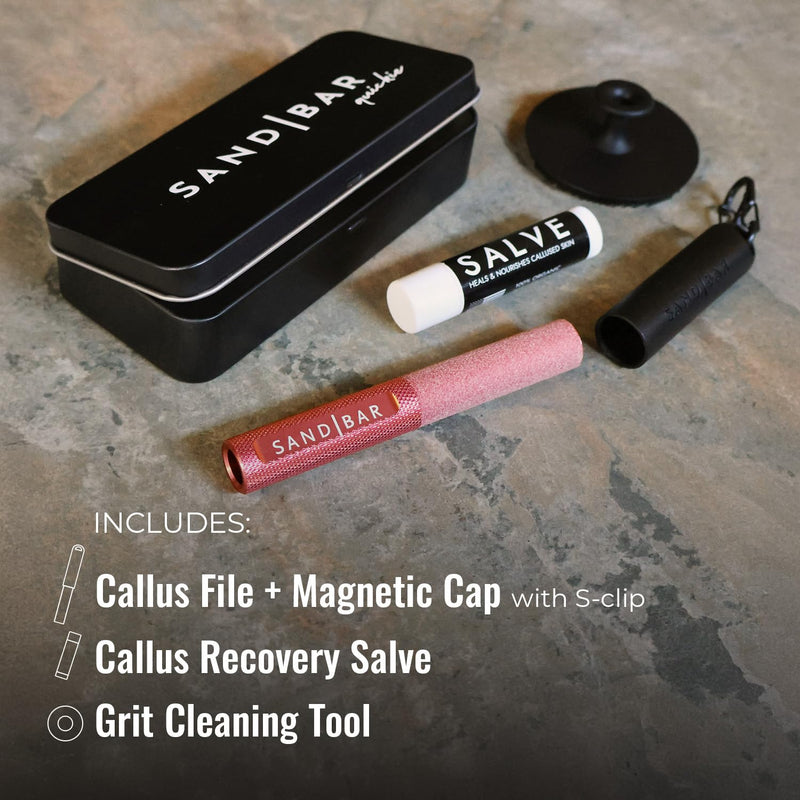 SandBar Callus Removal, Hand Callus Remover Salve Balm Stick for Working Hands, Lightweight Dead Skin Remover Tool Grit Surface, Knurled Handle, Magnetic Cap Hand File 4" - Pink Flamingo - BeesActive Australia