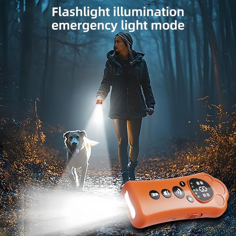 2026 Upgraded Dog Bark Deterrent Devices with 10 Adjustable Levels, 50FT 180° Wide Range Trainer with LED Flashlight, 1200mAh Rechargeable Dog Training (Orange and Black) Orange and Black