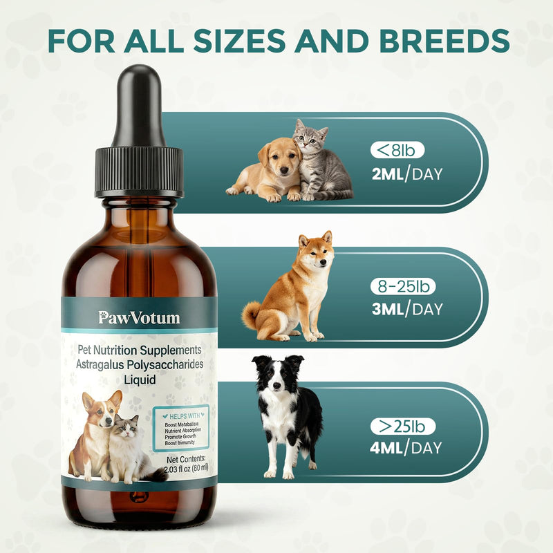 Dogs Immune Support Supplement, Supporting the Immune Systemand, Boost Metabolism, Promote Growth and Allergy Relief,Contains Astragalus, L-lysine, Taurine, and Vitamin C,2 FL Oz
