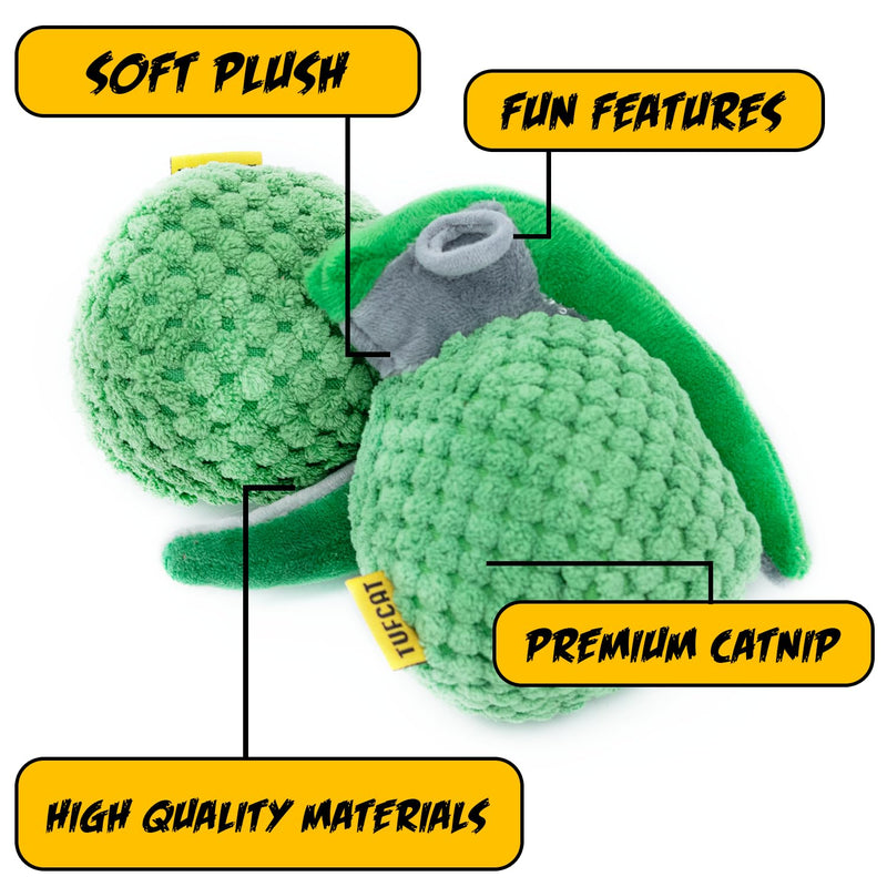 Cat Toys TNT and Grenade Value 2-Pack, Catnip Toys for Cats of All Breeds, Cat Toys for Indoor Cats, Kitten Toys, Action Themed Fun with Crinkle, Jingle Sound and Feathers for Kicking, Biting, Chewing - BeesActive Australia