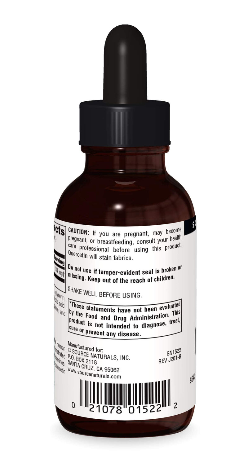 Source Naturals Quercetin NutraDrops, Bioflavonoid Complex - 2 Fluid oz. | Seasonal Allergy Support | Easily Absorbed | Contains Soy*