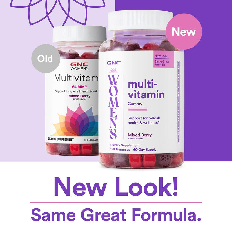 GNC Women's Multi-Vitamin Gummy, Mixed Berry, 120 Count, 60 Servings | Supports Immune Function with Vitamin C and Zinc, Promotes Energy Metabolism and Healthy Hair, Gluten-Free and Soy-Free