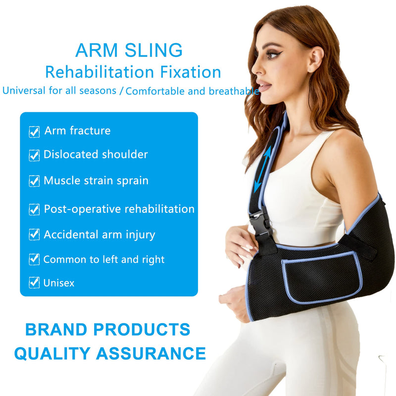 Arm Sling Shoulder Immobilizer - Rotator Cuff Support Brace - Comfortable Medical Sling for Shoulder Injury,Left and Right Arm,Men and Women,for Broken,Dislocated,Fracture,Strain (Medium) Medium - BeesActive Australia
