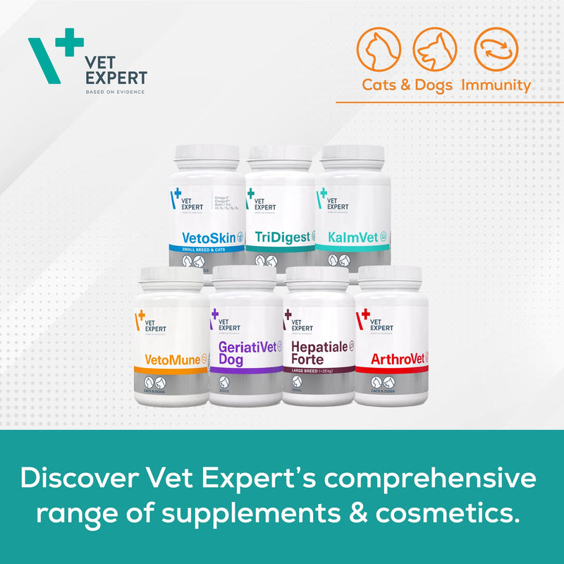 Vet Expert VetoMune Immune Support Supplement for Cats & Dogs – Boosts Natural Defences, Aids Recovery, 60 Capsules