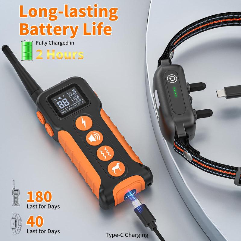Dog Shock Collar with Remote and Led, 3300FT Dog Training Collar for 8-130Lbs Small Medium Large Dogs, IPX7 Waterproof Electric Collar with Beep, Vibration & Safe Shock, E-Collar for Dogs Training - BeesActive Australia