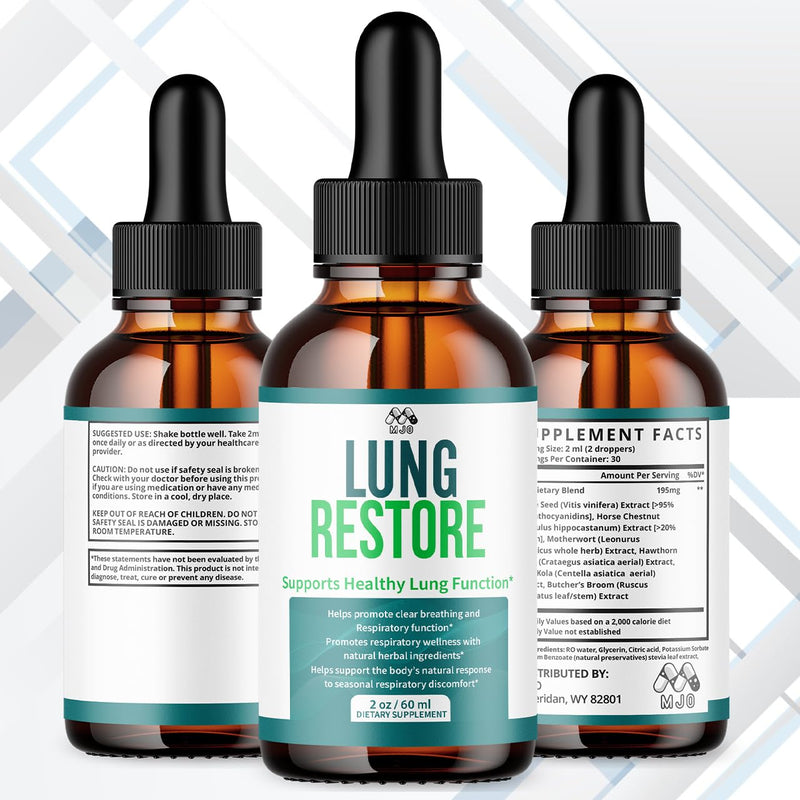(2 Pack) Lung Restore Drops, Official Lung Restore Supplement (60 Servings)