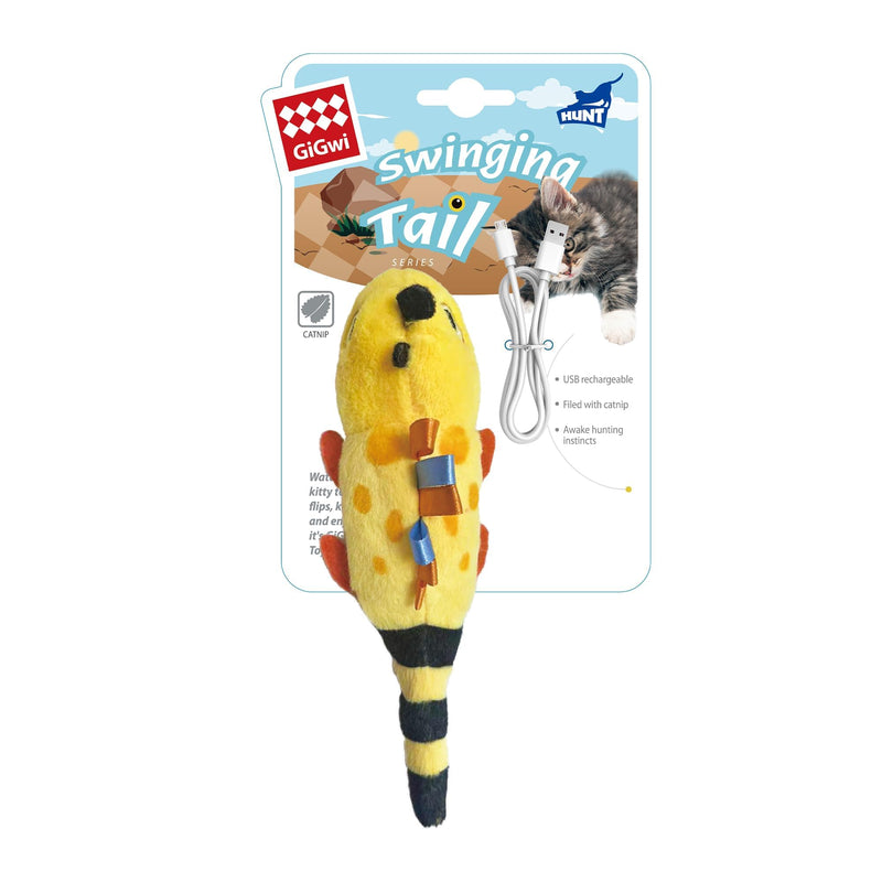 Gigwi Interactive Catnip Cat Toys, Electronic Flopping Toys Motion Activated, Automatic Moving Cat Toys for Indoor Cats, USB Rechargeable Cat Enrichment Toy Self Play for Hunting and Kicker, Lizard - BeesActive Australia