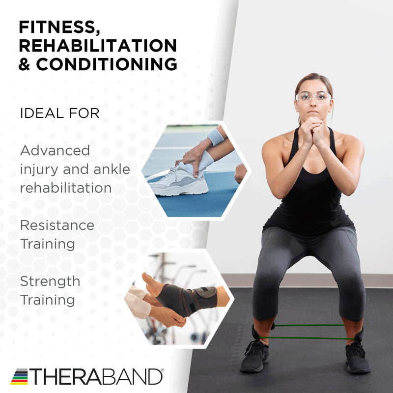 THERABAND Resistance Tubes, Professional Latex Elastic Tubing For Physical Therapy, Lower Pilates, At-Home Workouts, & Rehab, 12 Inch With Padded Cuffs, Green, Heavy, Level 3 Level 3 / Heavy - Green