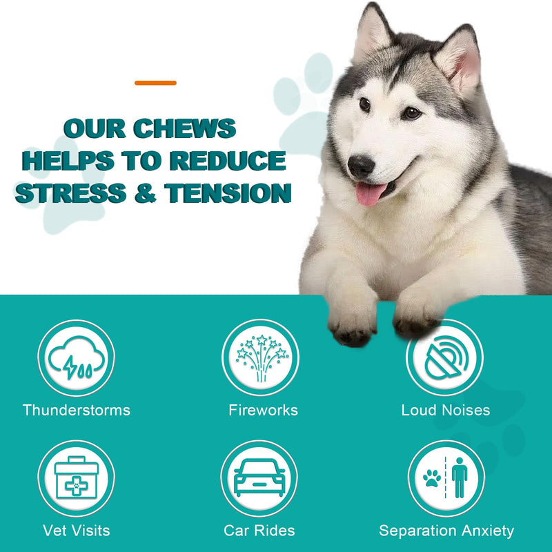 Calming Chews for Dog(Chicken 30PCS),100% Natural Ingredients Dogs Calming Treats,Helps Dog Anxiety & Stress Relief, Separation and Barking,for All Breeds & Sizes 2.6oz(75g) Chicken
