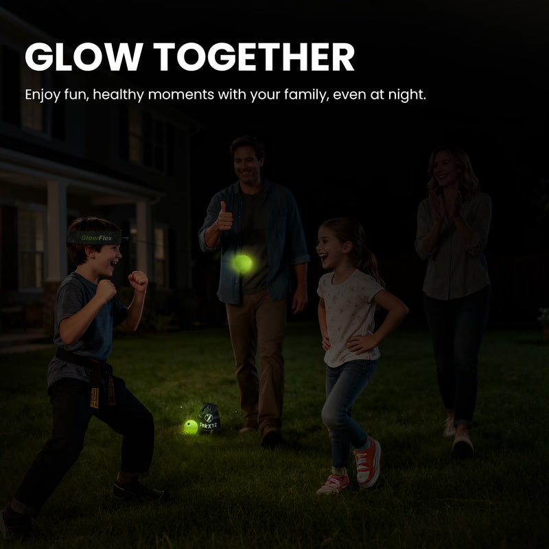 GlowFlex™ Reflex Ball with Counter App, Glow-in-the-Dark | TekXYZ® Online Community for Boxing Ball, Ideal for Coordination, Stress Relief, Home Workouts & Fitness | Stocking Stuffer Gift for All Ages - BeesActive Australia