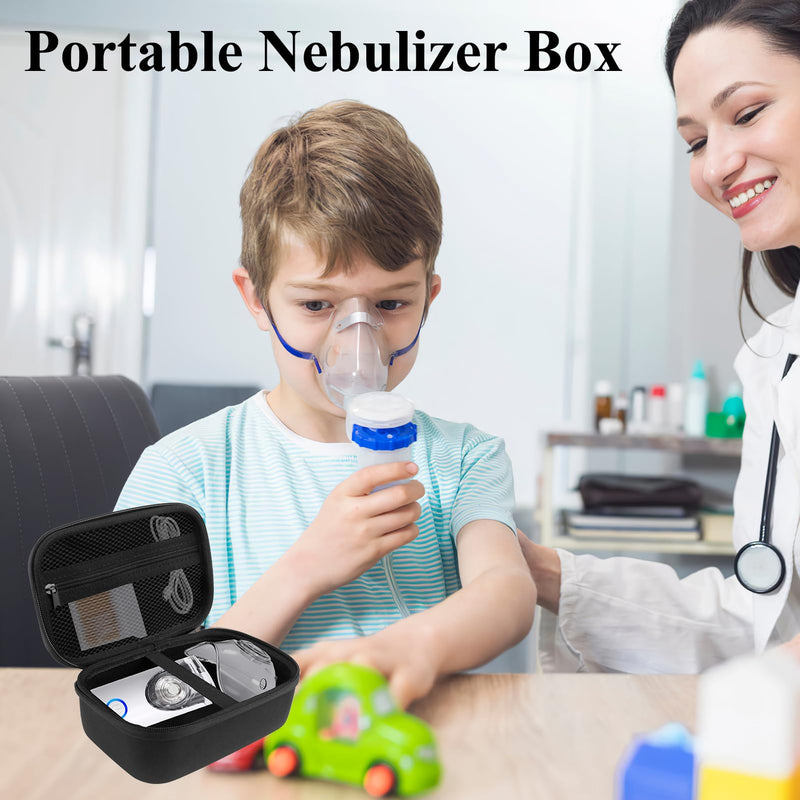 Carrying Case for Portable Handheld Inhaler Nebulizer Machine, Portable Nebulizer Hard Case for Travel, Asthma Inhaler Spacer Bag for Storage (Black) Black - BeesActive Australia