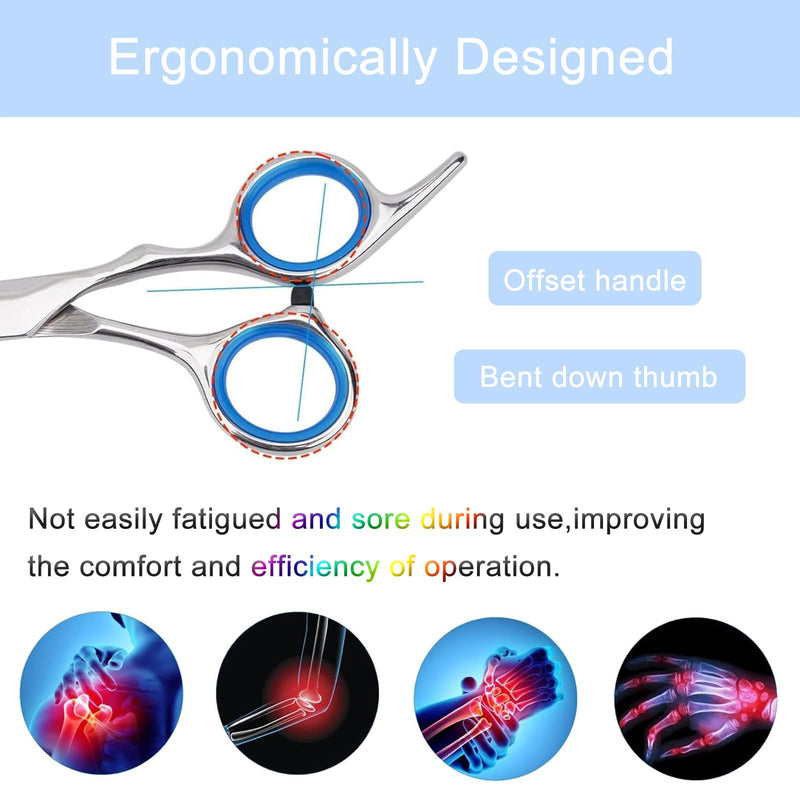 Diompirux 5-pack professional dog scissors set, including 1 thinning scissors, 2 curved scissors, 1 straight scissors, 1 grooming comb, for grooming dogs, cats, pets, for the whole body, face, nose and ears - BeesActive Australia