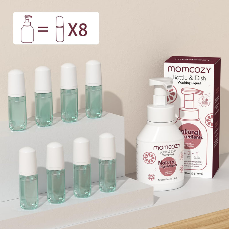 Momcozy Bottle Brush Cleaning Fluid, Powerful Cleaning with Natural Foam, Suitable for Momcozy Press Foaming Clean Bottle Brush Set, 11.9 Ounces