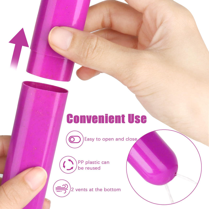 6 Pack Toothbrush Travel Case, Travel Toothbrush Holder, Sanitary Toothbrush Storage, Eco-friendly Toothbrush Protector Covering for Traveling, Business，Camping, Home, School Cyan+Pink+Purple+Yellow+Red+Beige - BeesActive Australia