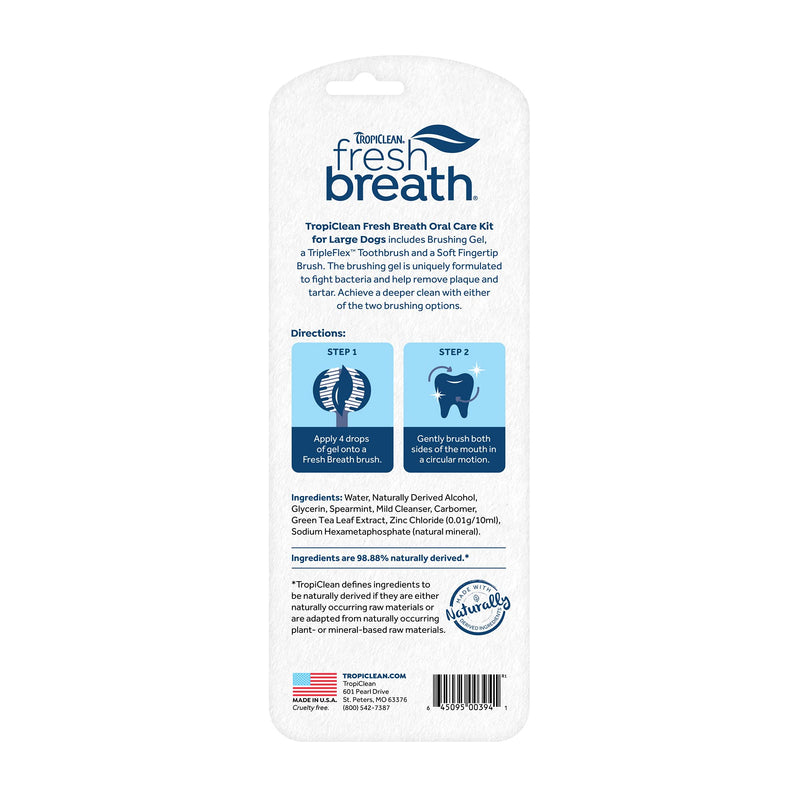 Fresh Breath Certified Wellness Collection Vet Strength Oral Care Kit for Large Dogs | Removes Plaque & Tartar | Freshens Bad Dog Breath | Teeth Cleaning Kit - PawsPlanet Australia