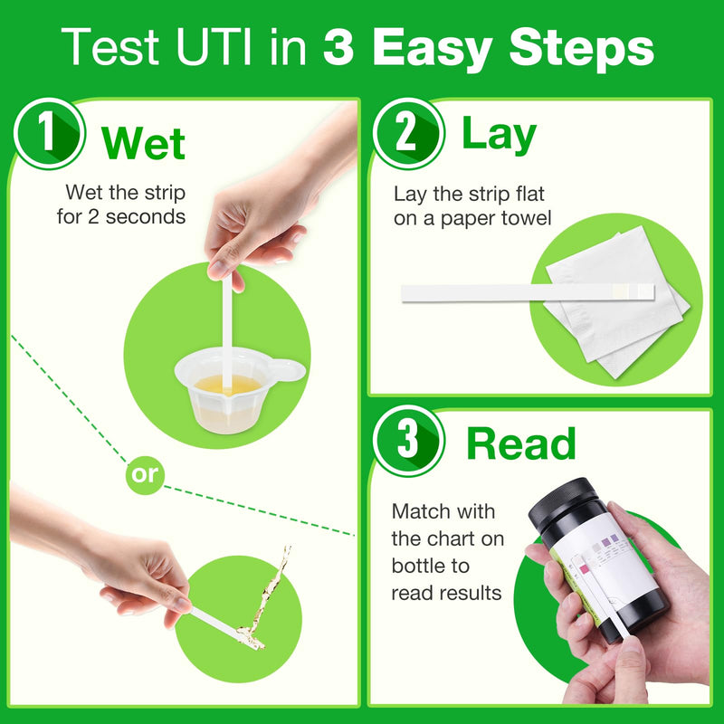 Easy@Home 50ct UTI Infection Test Strips, at Home UTI Urinalysis Testing Strips for Women Urinary Tract Bladder Health, Highly Accurate Urine Testing (UTI-50Pcs) 50 Count