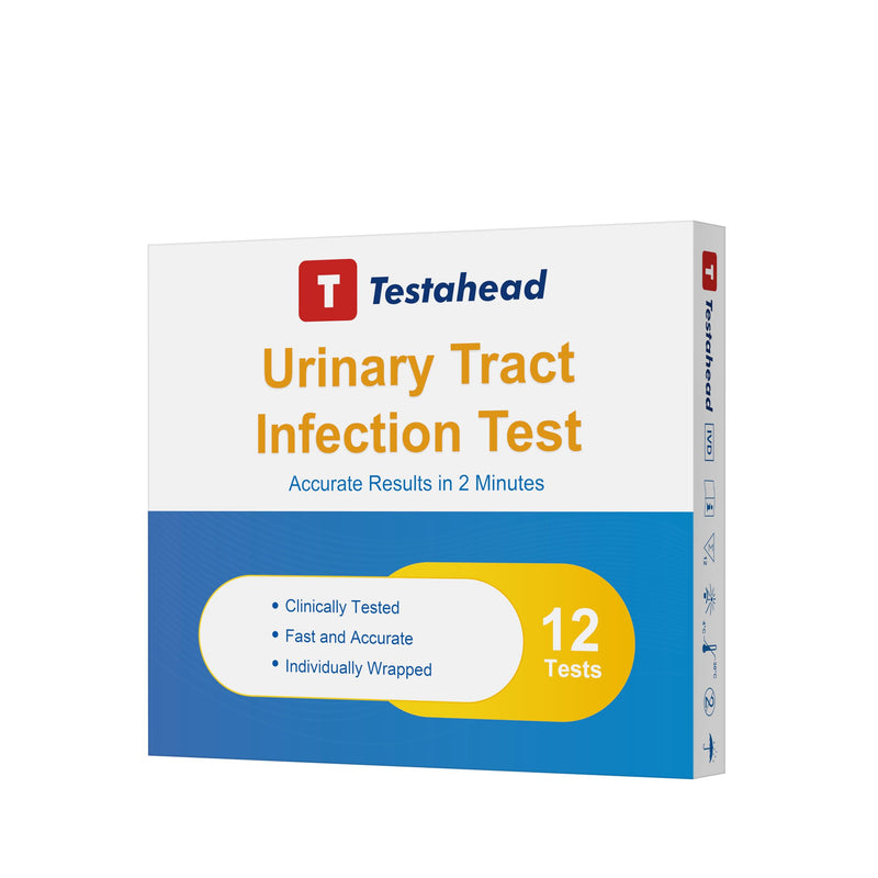 T TESTAHEAD UTI Test Strips (12 Pack) | Detect Leukocytes, Nitrites in Urine | 99% Accurate Results in 2 Min | Discreet & Easy Home Use
