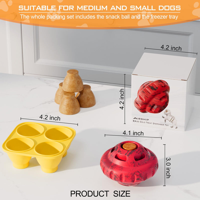 Dog Toys to Keep Them Busy,Frozen Treat Dog Enrichment Toys,Slow Food Training to Relieve Boredom and Stimulating,Dog Puzzle Treat Food Dispensing Ball Toy for Small Medium Large Dogs Red - BeesActive Australia