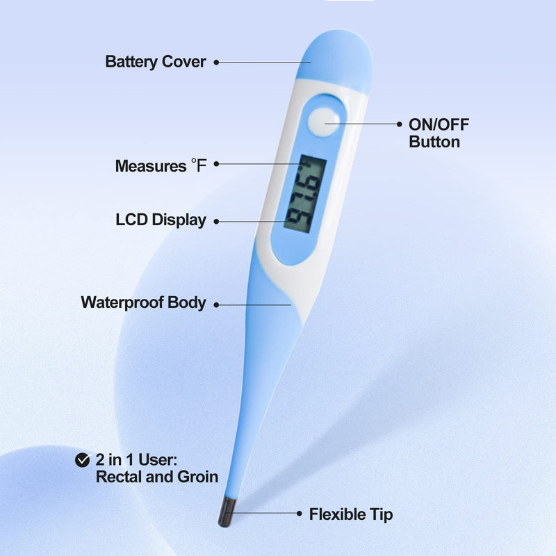 CONTEC Pet Thermometer Dog Thermometer Dual Scale Waterproof Veterinary Thermometer with a Flexible Tip Suitable for Cats/Dogs/Horse/Veterinarian - BeesActive Australia
