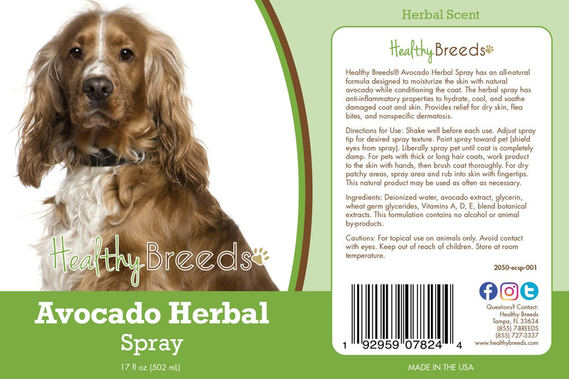 Healthy Breeds English Cocker Spaniel Avocado Herbal Spray 17 oz