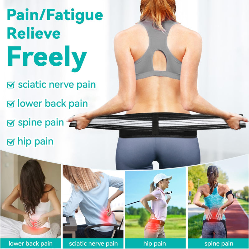 Lightweight Back Brace for Lower Back Pain Under Clothes - Relief from Sciatica, Hip and Spine Pain - Breathable & Adjustable Lumbar Support Belt for Home, Work and Exercise - Suitable for Women&Men Medium