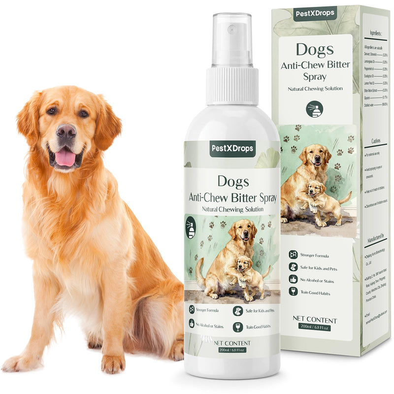 Dog Bitter Deterrent Spray for Furniture, Dog No Chew Spray to Stop Dogs & Puppies from Chewing, Biting, Licking, Peeing, Natural Stop Chewing Dog Spray& Behavior Corrector,200ml