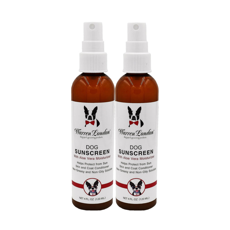 Warren London Dog Sunscreen Spray Protection with Aloe Vera I Dog Skin Soother I Puppy Sunblock I Made in USA- 4oz Two Pack 4oz Bottle (Two Pack) - PawsPlanet Australia