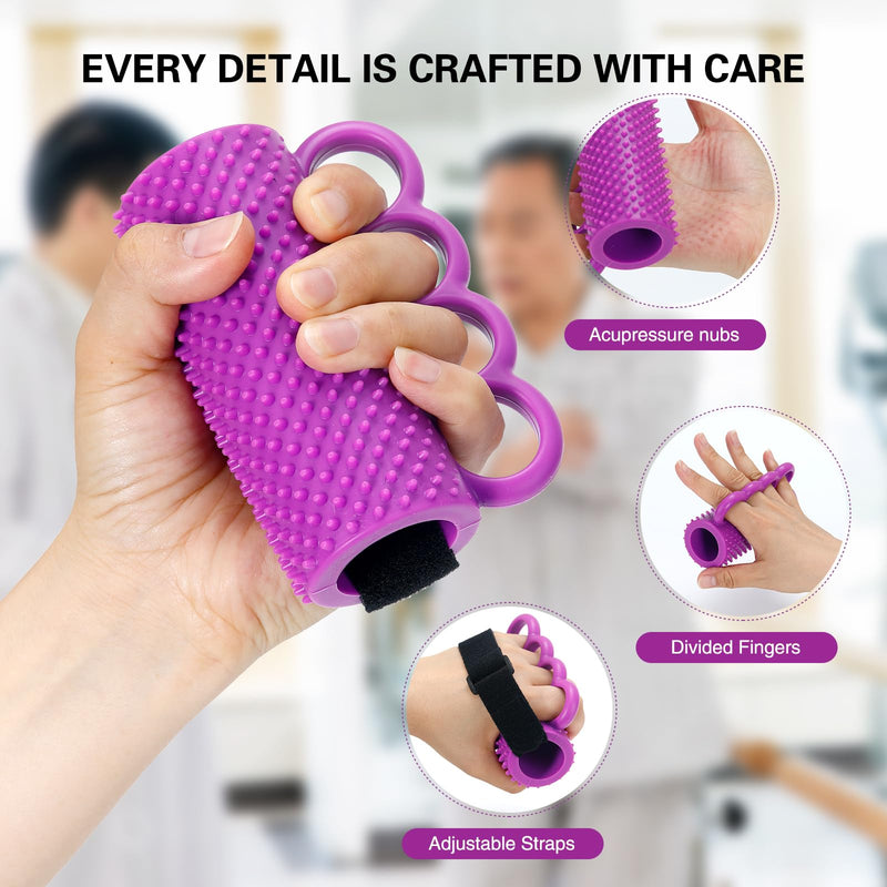 Hand Therapy Grip Ball for Hand Contracture & Stroke Arthritis Recovery - Exercise Strengthener for Weak Hands, Carpal Tunnel, Rehabilitation, Post-Surgery, Soft Squeeze Stress Relief Ball for Seniors 1PC - BeesActive Australia