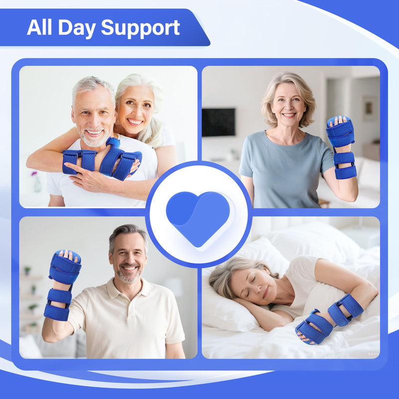 TYYIHUA Resting Hand Splint, Stroke Hand Therapy Equipment, Hand Brace with Finger Support for Stroke Recovery Patients, Carpal Tunnel Syndrome, Arthritis, Tendinitis, Metacarpal Breaks Right