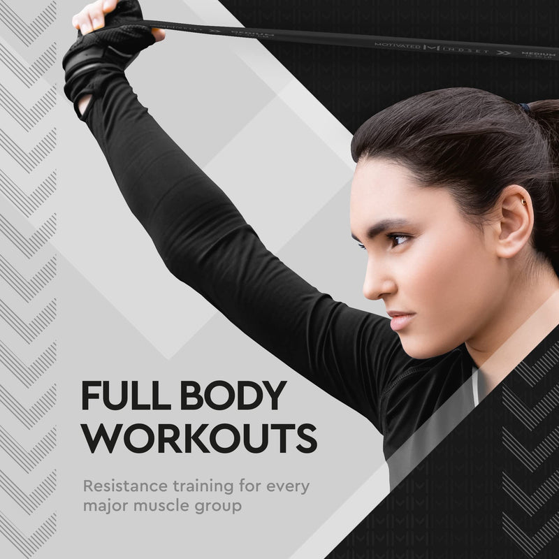 Motivated Mindset Resistance Bands for Working Out | Heavy Duty Rubber Bands for Weightlifting and Stretching | Travel Bag Included | Set of 3 (15-20lbs, 20-40lbs, 40-60lbs) | Great for Any Outdoors - BeesActive Australia