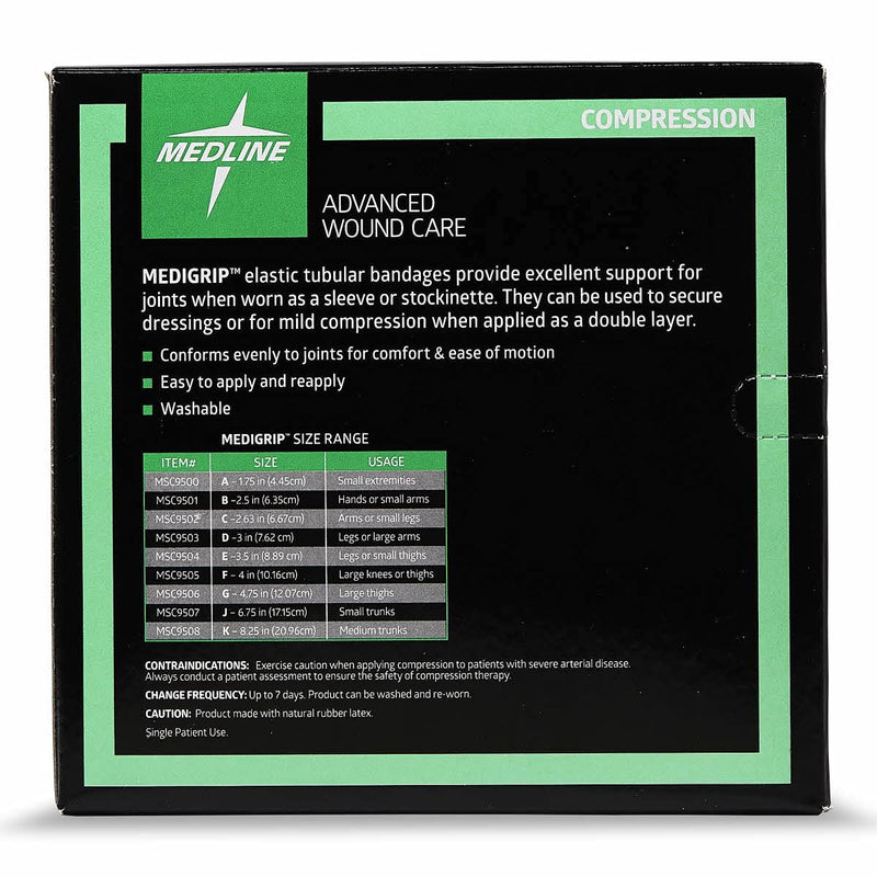 Medline Medigrip Elastic Latex Tubular Bandages, Size A, 1.75" W (4.5 cm), Ideal for Small Feet and Arms - High Compression Support, Breathable & Comfortable small extremities - BeesActive Australia