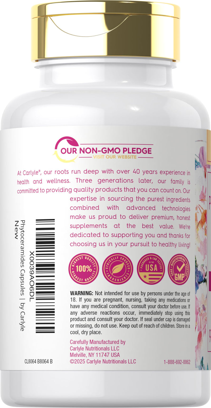 Carlyle Phytoceramide Supplement | 90 Capsules | with Organic Sweet Potato | Beauty Formula Complex | Vegetarian, Non-GMO and Gluten Free