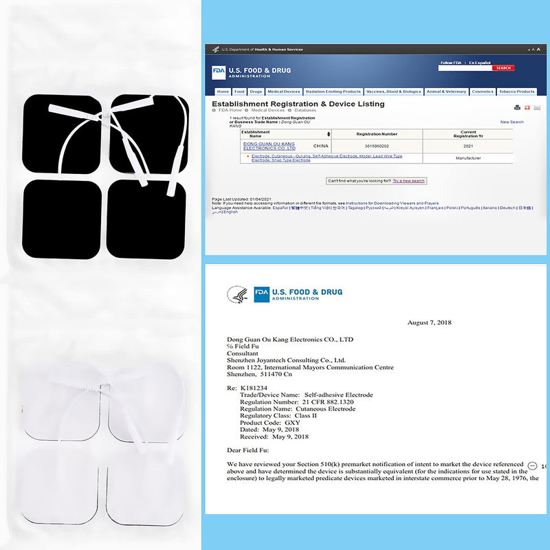 TENKER TENS Unit Replacement Pads 2x2" Reusable TENS Electrode Pads - 20PCS 3rd Gen Latex-Free Self-Adhesive Electrotherapy Patches Compatible with AUVON, Etekcity, Nicwell Care TENS