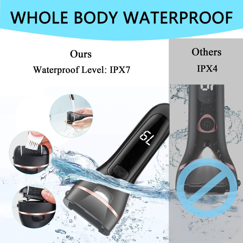 Callus Remover for Feet, 13-in-1 Professional Pedicure Tools Foot Care Kit, Foot Scrubber Electric Feet File Pedi for Hard Cracked Dry Dead Skin, 3 Rollers, 2 Speed, Battery Display (Black) Black - BeesActive Australia