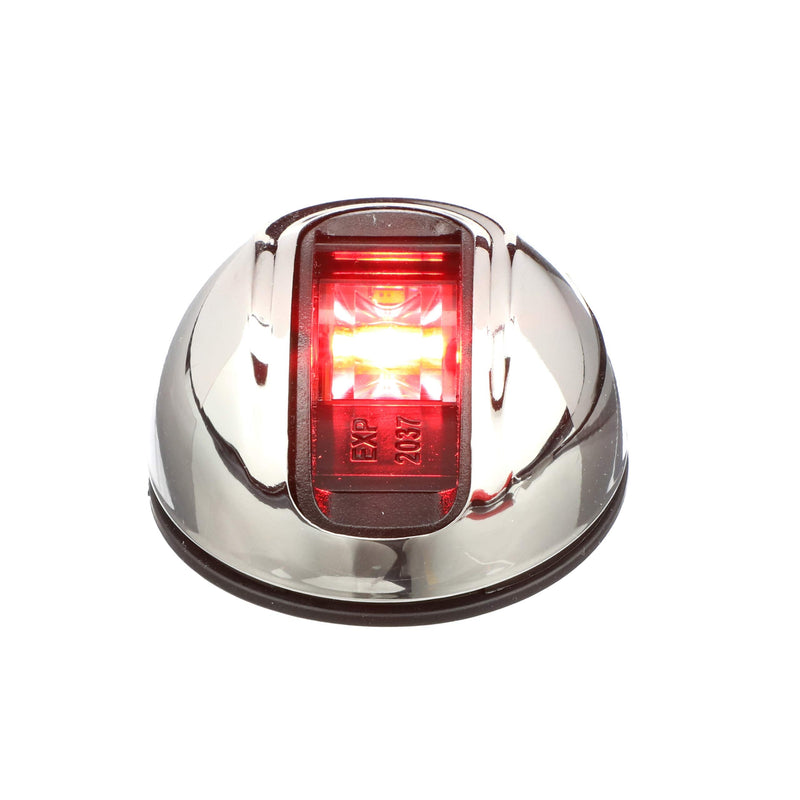 attwood NV3012SSR-7 LightArmor 2-Mile Vertical Surface Mount Navigation Light, Red LED Lighting, Round Stainless Housing One size
