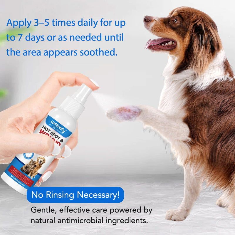 Hot Spot Care Spray for Dogs & Cats-Soothing Itch Relief for Skin Irritation,with Natural Tea Tree Oil & Aloe Vera