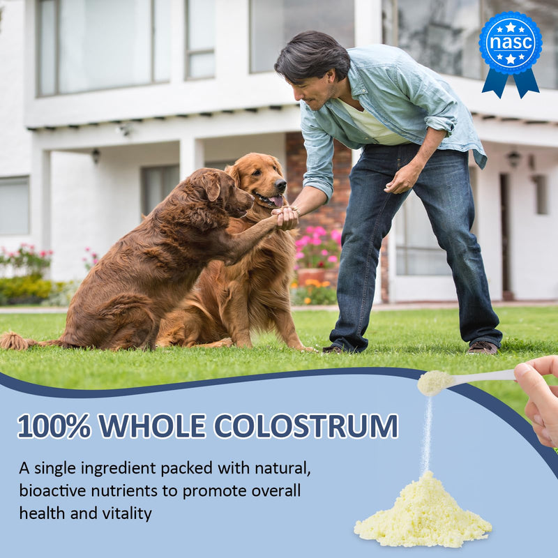Bovine Colostrum for Dogs Gut & Immune Health - 120 Days Large Dogs Bovine Colostrum Powder - Premium Dog Supply for Seasonal Allergies, Immune System Booster & Digestion Support Supplement