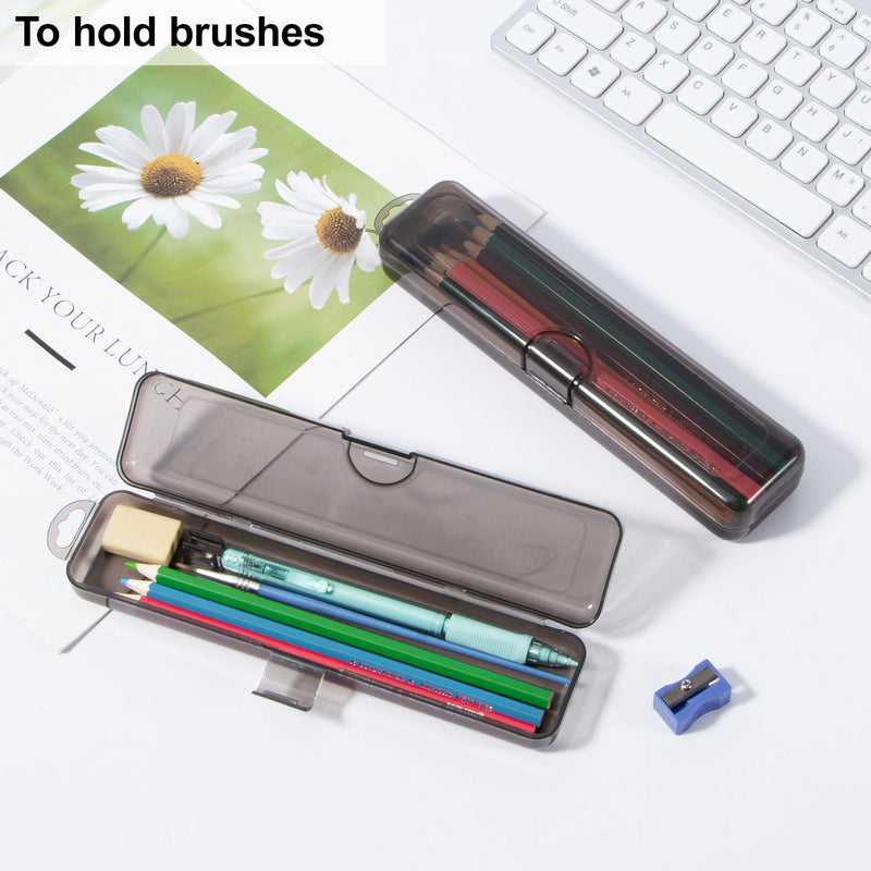 Toothbrush Case 2 Packs, Transparent Black Toothbrush Travel Case, Plastic Toothbrush Holder Travel Size, 7.87 x 1.85 x 1.18 inches Portable Toothbrush Case for Traveling - BeesActive Australia