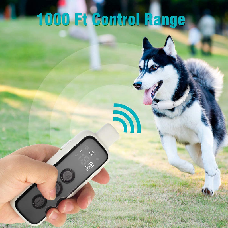 Bousnic Shock Collar for Dogs - Waterproof Rechargeable Dog Electric Training Collar with Remote for Small Medium Large Dogs with Beep, Vibration, Safe Shock Modes (8-120 Lbs) (Grey) Grey - BeesActive Australia