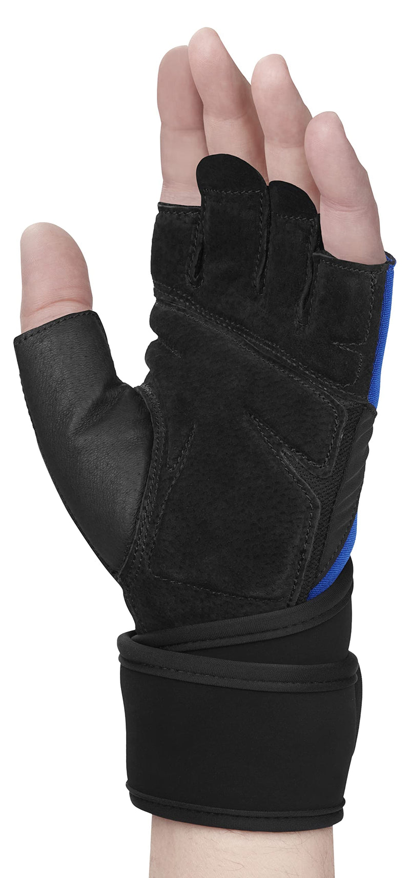 Harbinger Training Grip Wristwrap Weight Lifting Gloves, Unisex Unisex Blue Medium