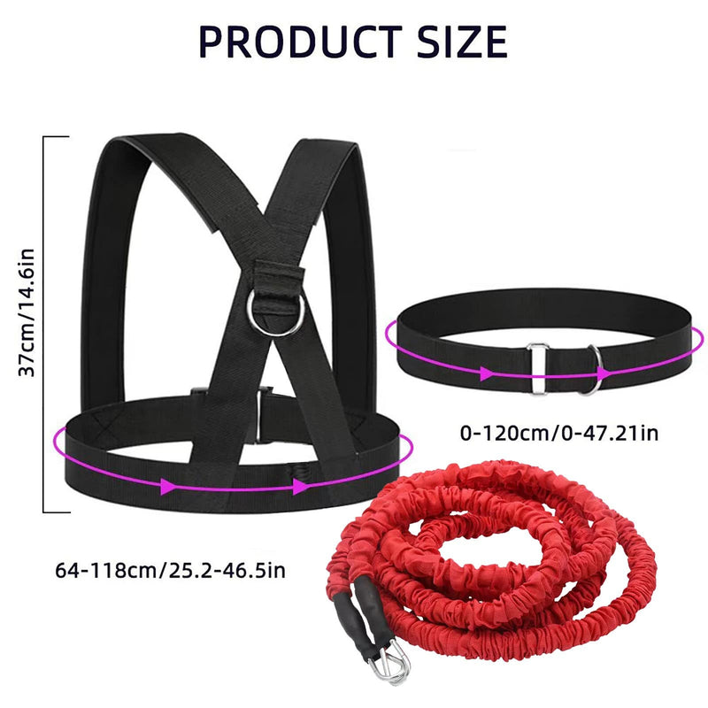 Resistance Explosive Training Rope Force Improve Power, Agility, Strength Track and Field Football Basketball Volleyball Multi-Directional Physical Equipment 9.8FT red rope - BeesActive Australia