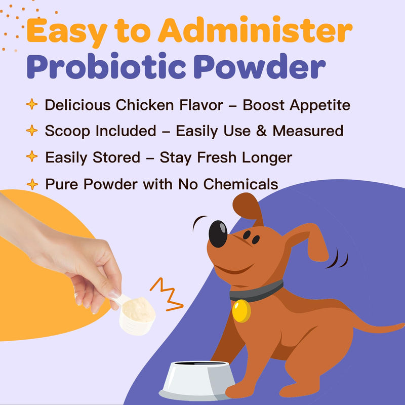 Probiotics for Dogs Powder & Dog Dental Powder, Chicken Flavor