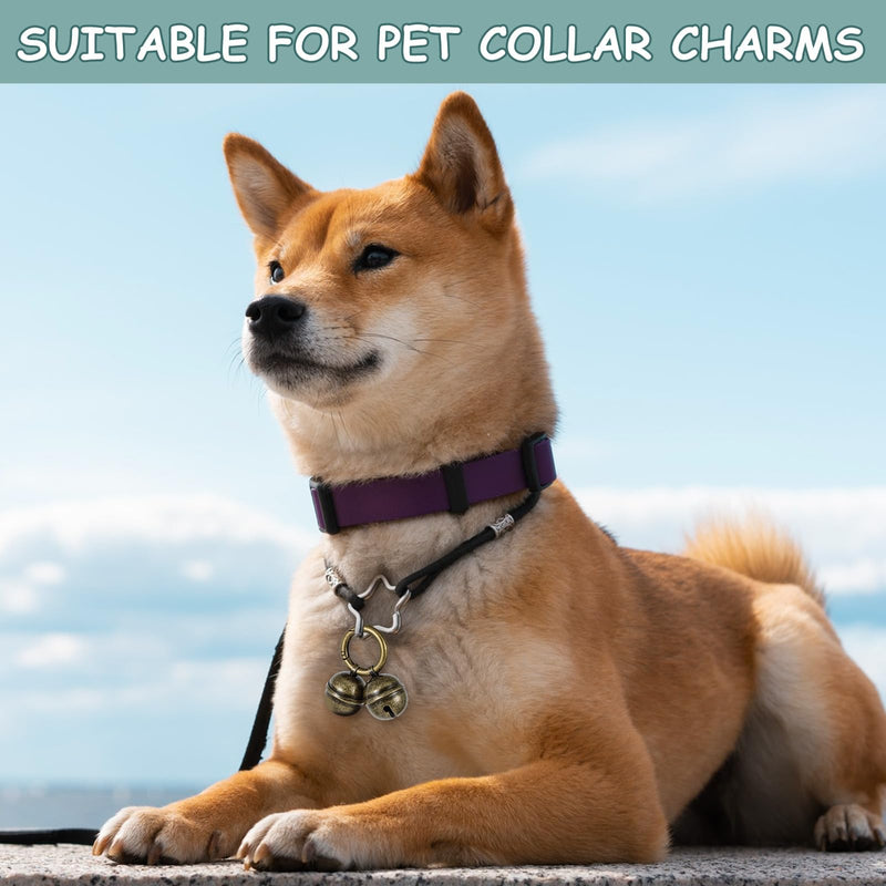 2Pcs Dog Bells for Pet Tracking, Bell for Dog Collar, Extra Loud Pet Tracker Training Bells, Copper Bells with Quick Clips, Collar Bells for Pets, Bronze Pet Collar - BeesActive Australia
