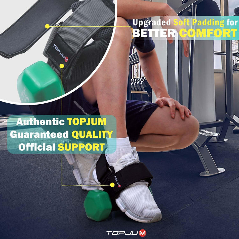 Dumbbell Foot Attachment, Tibialis Trainer, Adjustable Ankle Weights, Ankle Straps for Weight Lifting, Leg Workouts at Home for Hip Flexors, Shin Splint, Hamstring Curls, Leg extensions Black - Pair - BeesActive Australia