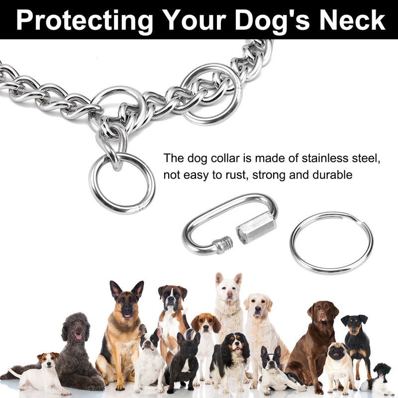 Chain collar dog, 65 cm dog collar chain, adjustable dog chain with secure buckle, dog chain for dog training, stainless steel dog necklace, dog collar made of metal, for dog walking - BeesActive Australia