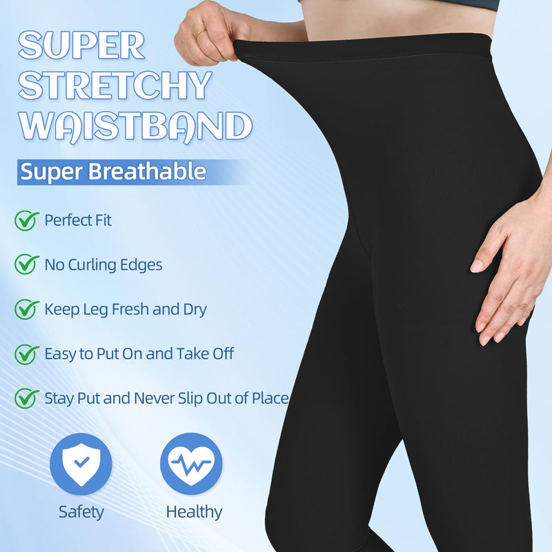 Compression Pantyhose for Women & Men, Medical Graduated Compression Stockings, Compression Tights Medium 20-30mmHg Footless Black