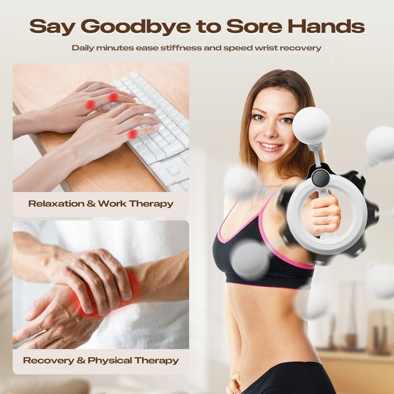 Arm Workout for Women and Men, 360° Hand-Crank Forearm Trainer, Shoulders and Arm Muscle Training Fitness Equipment, Chest Trainer and Forearm and Wrist Hand Exerciser, Home Workout Equipment white