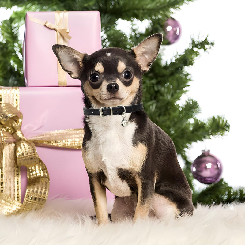 Pink Puppy Collar with Bell, Soft Pu Leather Kitten Dog Collars Adjustable Buckle for XXS XS Extra Small Medium Tiny Female Male Boys Girls Pets Small Cats Teacup Yorkie X-Small S for Neck 10"-13" Pink - BeesActive Australia