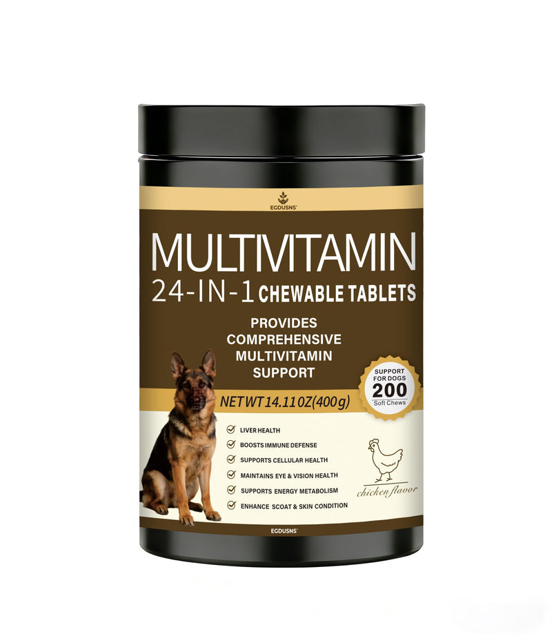 Dog Multivitamin Chewable – All-in-One Daily Supplement for Dogs, Supports Joint, Immune & Skin Health, Natural Ingredients, Vet-Approved, Easy-to-Give Chews,200Ct